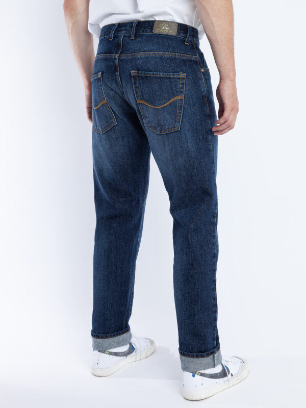 L´Ago Verde Jeans Serafino 14oz used Ansicht hinten seitlich